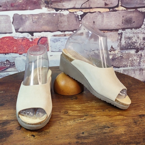 Mephisto Nubuck Leather Wedge Sandals - Picture 1 of 13